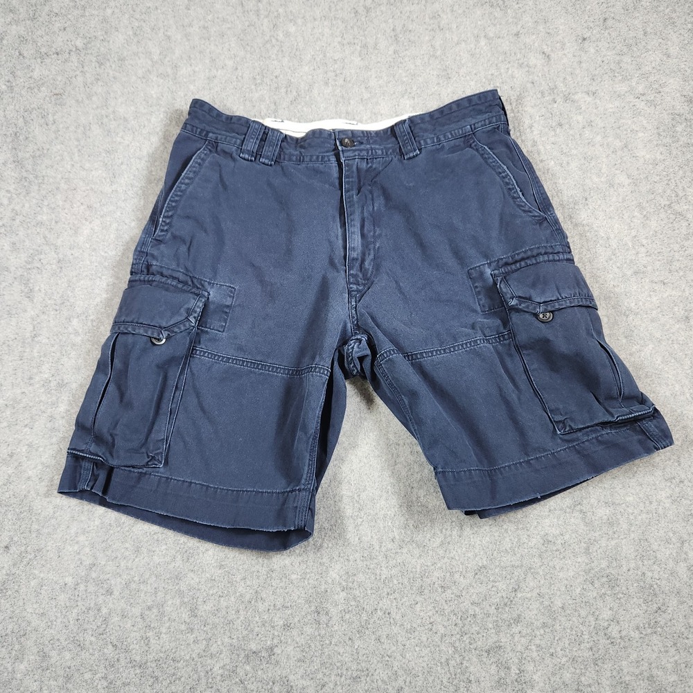 Polo Ralph Lauren Cargo Shorts Mens 36 Navy 100% Cotton Classic Casual Chino